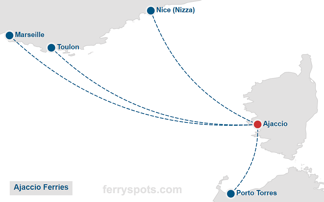 Ajaccio Ferry Crossings Ferry routes Ajaccio