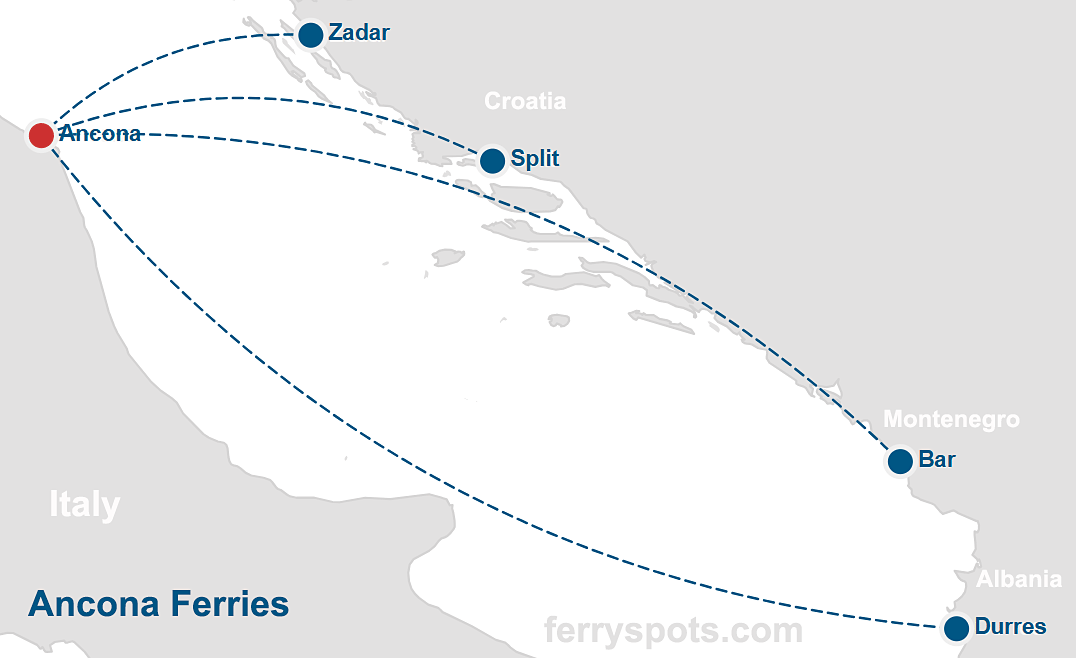 Ferry routes Ancona