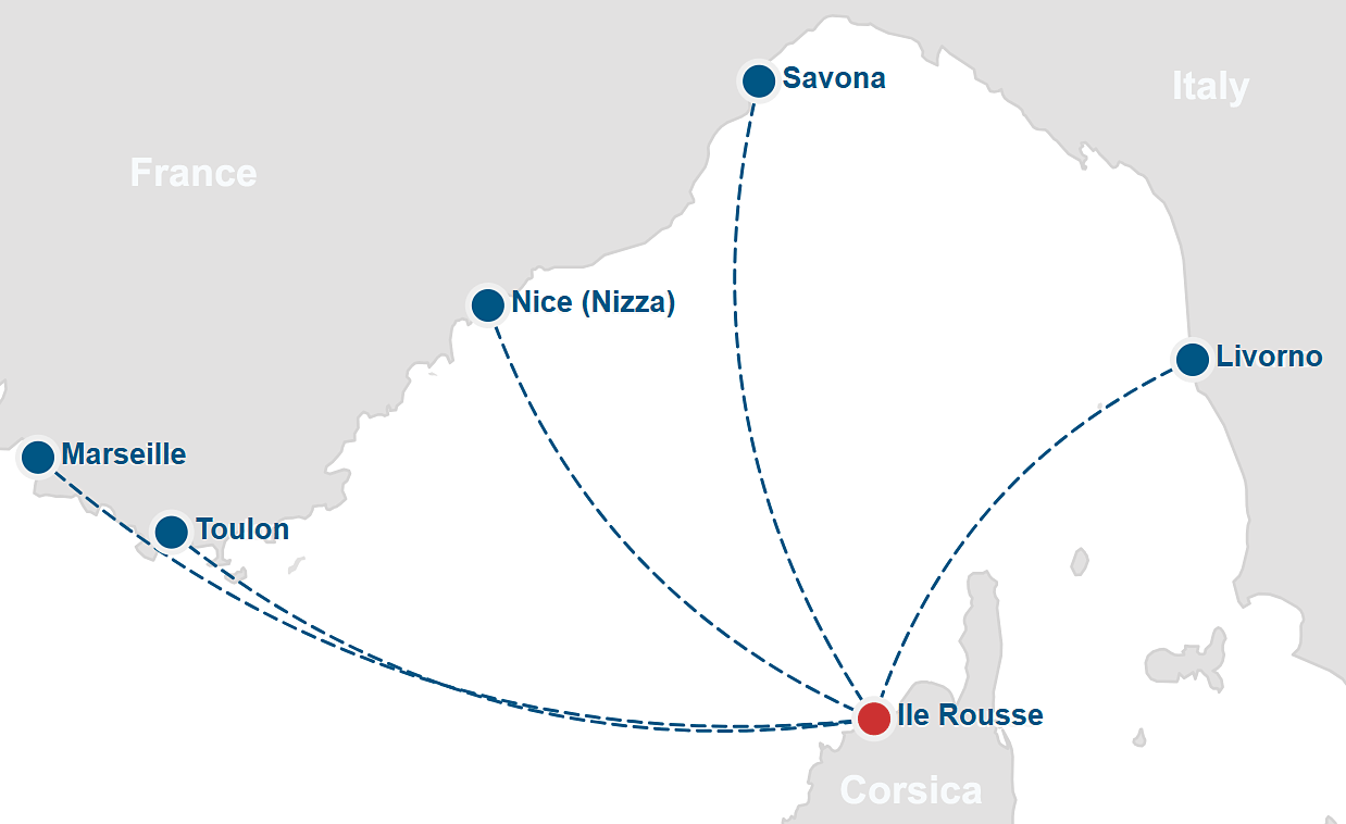Ferry routes Ile Rousse