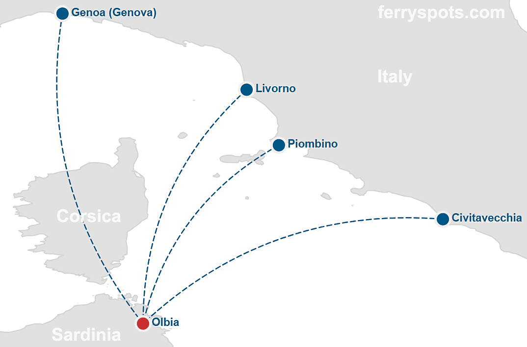 Ferry routes Olbia