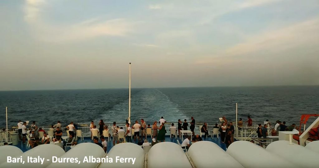 On the deck of the Bari to Durres ferry