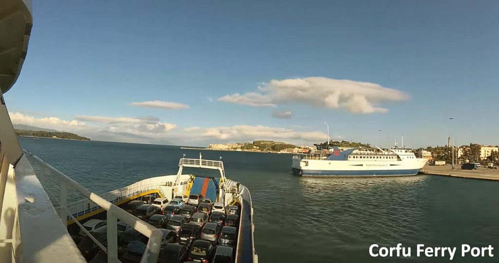 Car Ferry approaching Corfu port