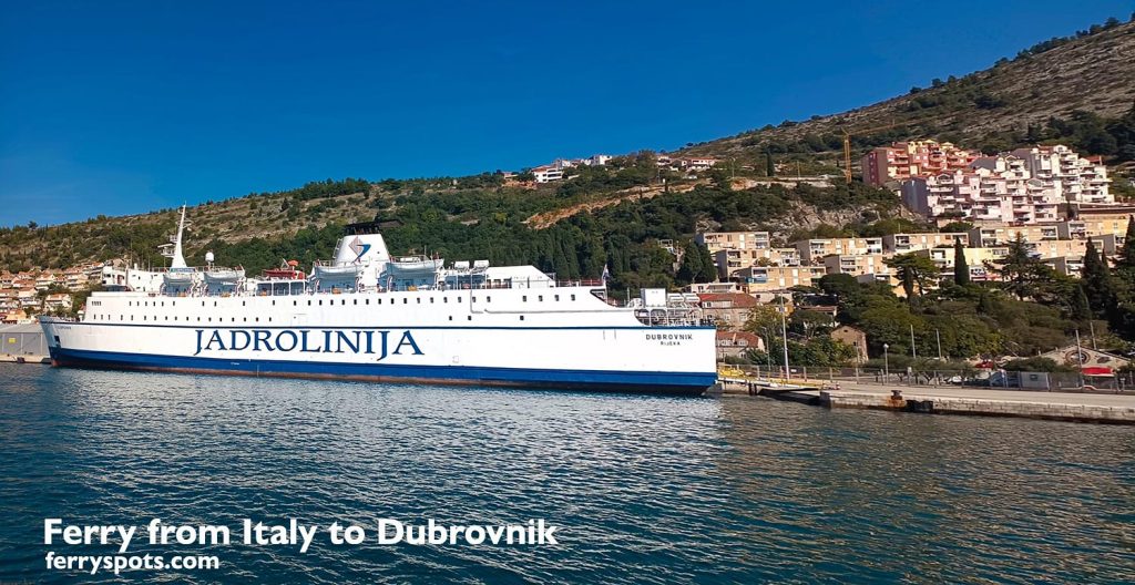 Large car ferry that runs from Italy to Dubrovnik