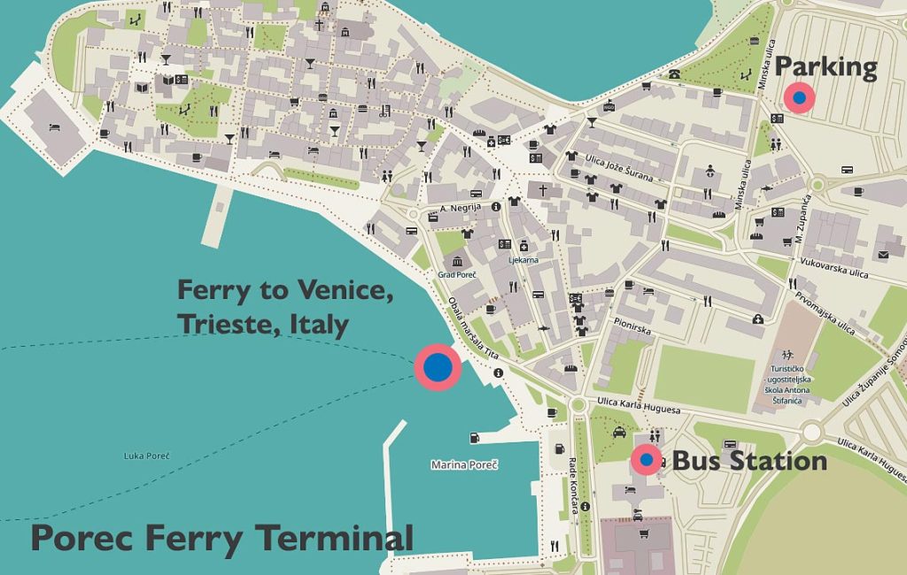 Porec ferry port terminal, bus station, parking