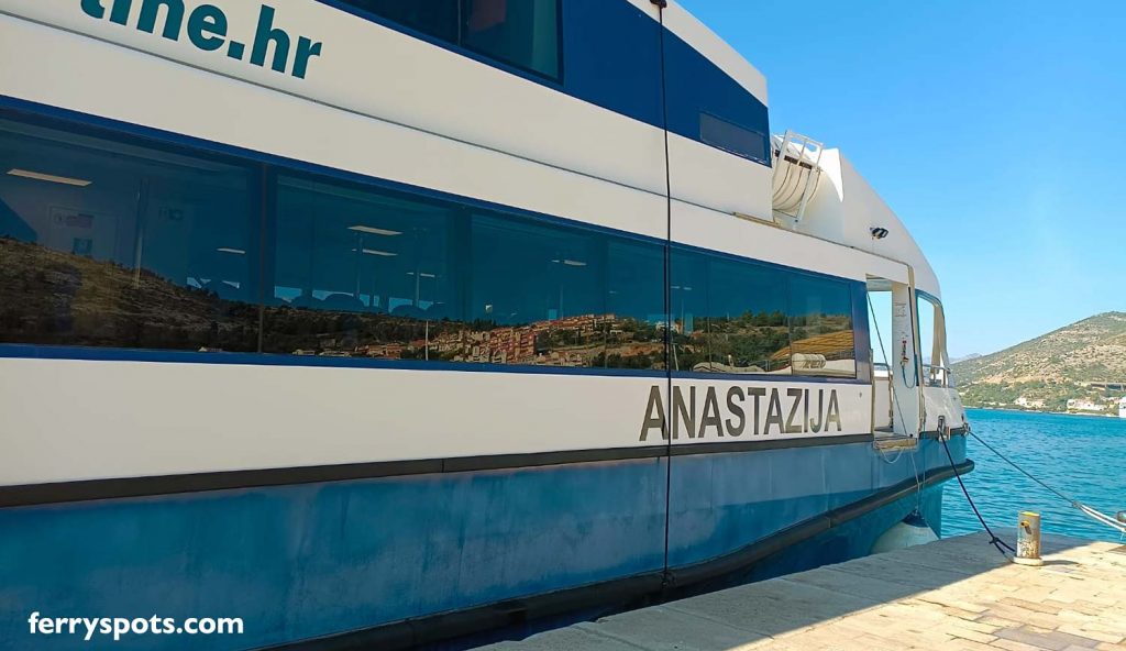 Fast catamaran ferry in Dubrovnik port