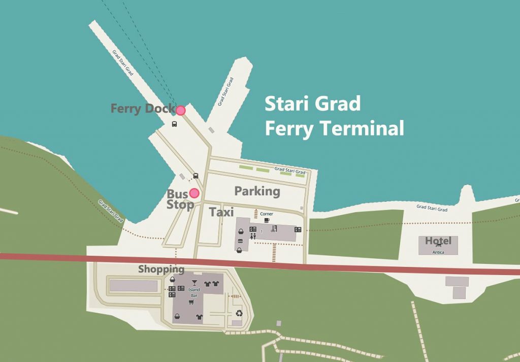 Stari Grad Ferry terminal layout